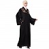 Front open abaya with resham embroidery work